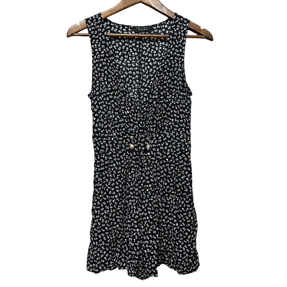 Trixxi Clothing Company Black Floral Print Sleeveless Mini romper‎ Size S